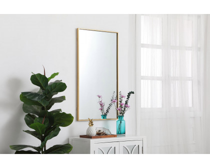 Elegant Wall Mirror - Brass, L 20" (MR42036BR)