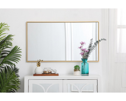 Elegant Wall Mirror - Brass, L 20" (MR42036BR)