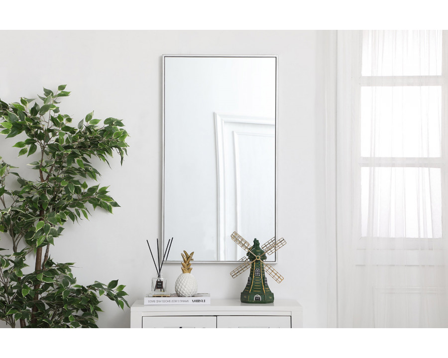 Elegant Wall Mirror - Silver, L 20" (MR42036S)