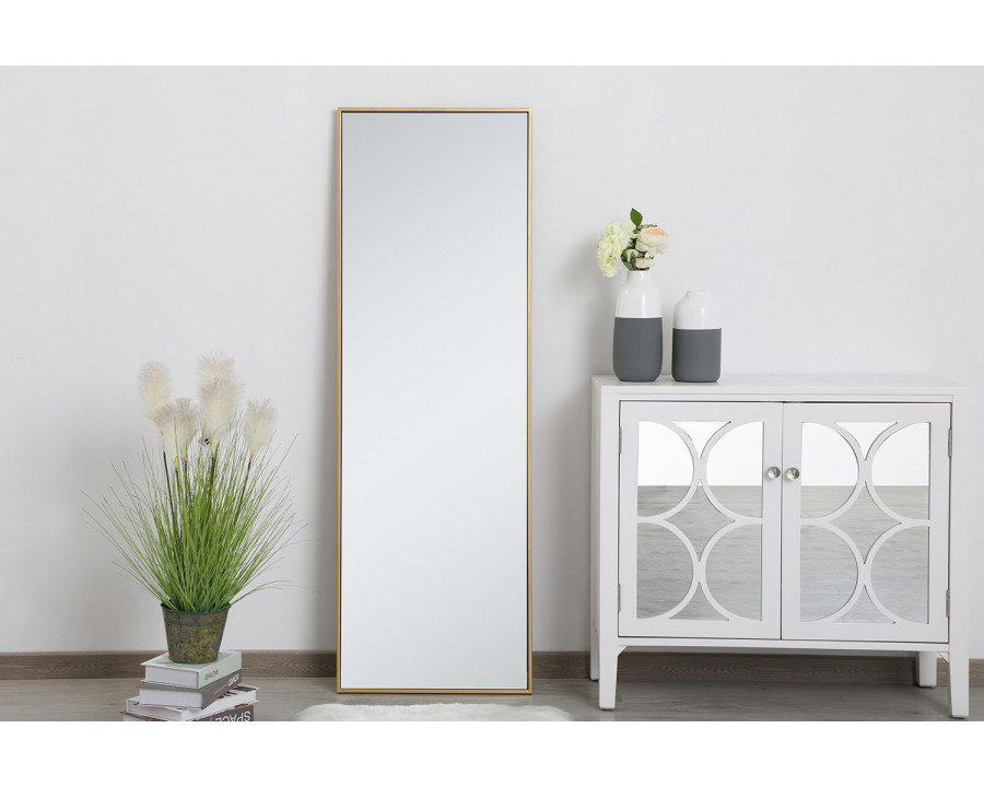 Elegant Wall Mirror - Brass, L 20" (MR42060BR)