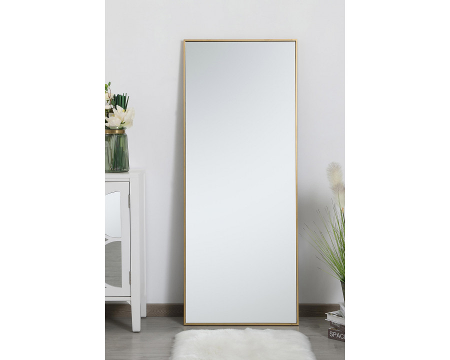 Elegant Wall Mirror - Brass, L 24" (MR42460BR)