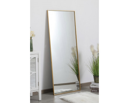 Elegant Wall Mirror - Brass, L 24" (MR42460BR)