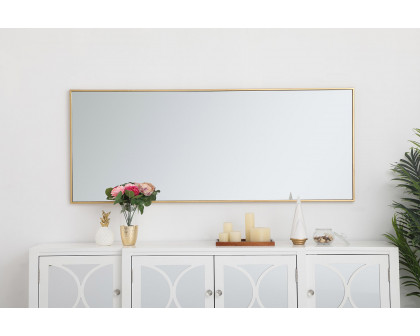 Elegant Wall Mirror - Brass, L 24" (MR42460BR)