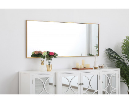 Elegant Wall Mirror - Brass, L 24" (MR42460BR)