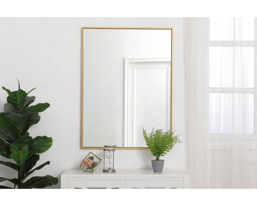 Elegant Wall Mirror - Brass, L 36" (MR42736BR)