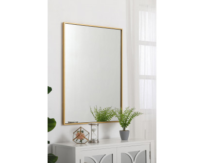 Elegant Wall Mirror - Brass, L 36" (MR42736BR)