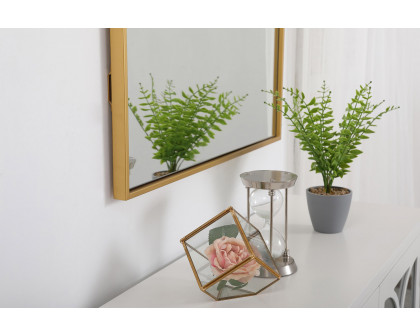 Elegant Wall Mirror - Brass, L 36" (MR42736BR)