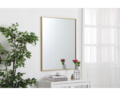 Elegant Wall Mirror - Brass, L 36" (MR43036BR)