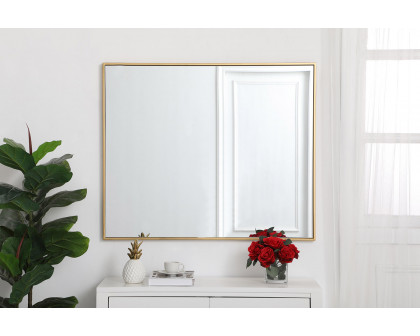 Elegant Wall Mirror - Brass, L 36" (MR43036BR)