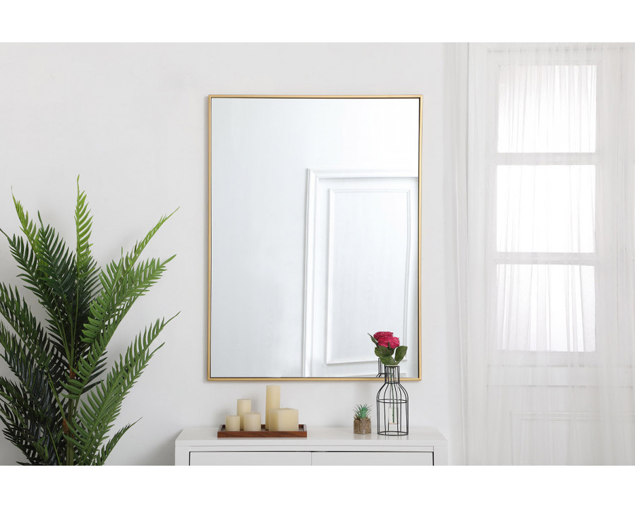 Elegant Wall Mirror - Brass, L 40" (MR43040BR)