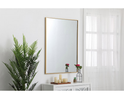 Elegant Wall Mirror - Brass, L 40" (MR43040BR)