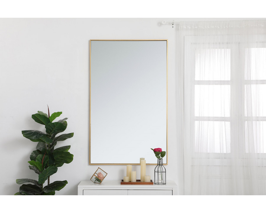 Elegant Wall Mirror - Brass, L 48" (MR43048BR)