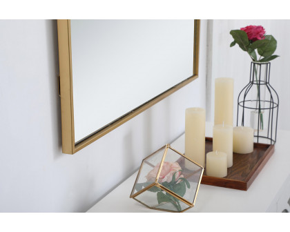 Elegant Wall Mirror - Brass, L 48" (MR43048BR)