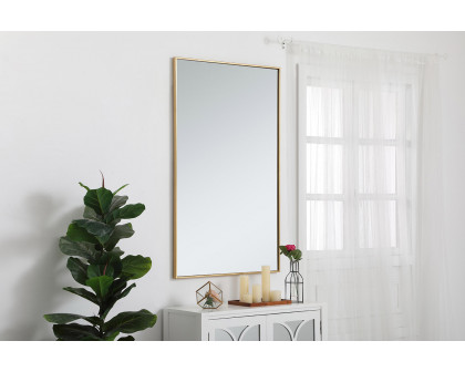 Elegant Wall Mirror - Brass, L 48" (MR43048BR)