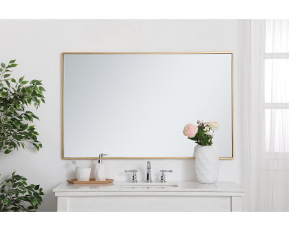 Elegant Wall Mirror - Brass, L 48" (MR43048BR)