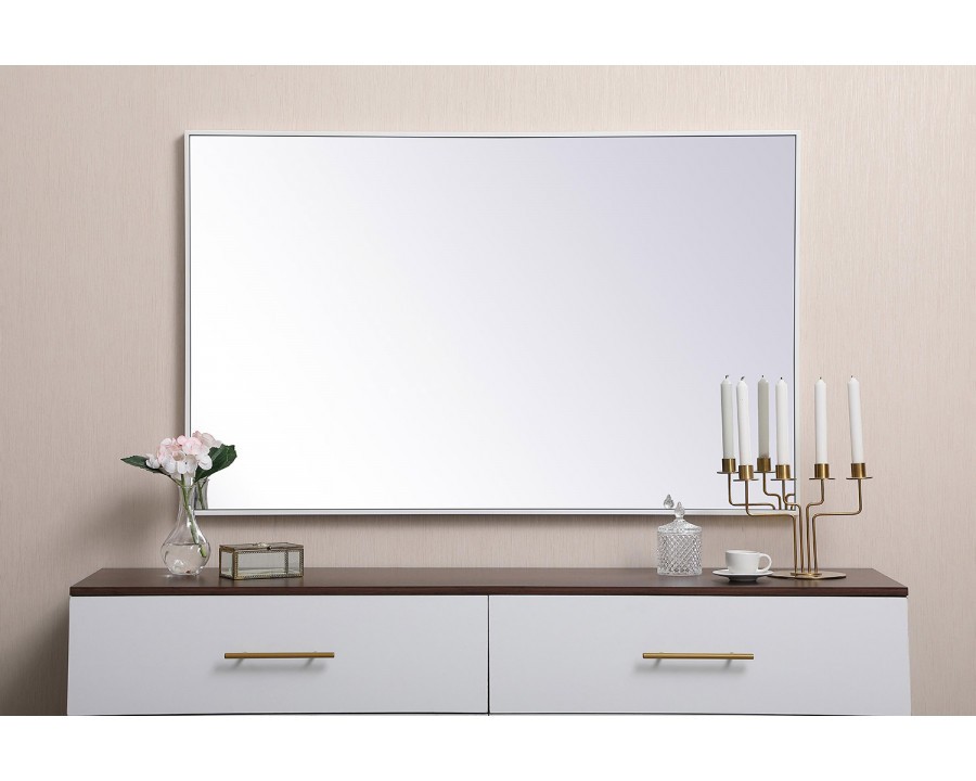 Elegant Wall Mirror - White, L 48" (MR43048WH)