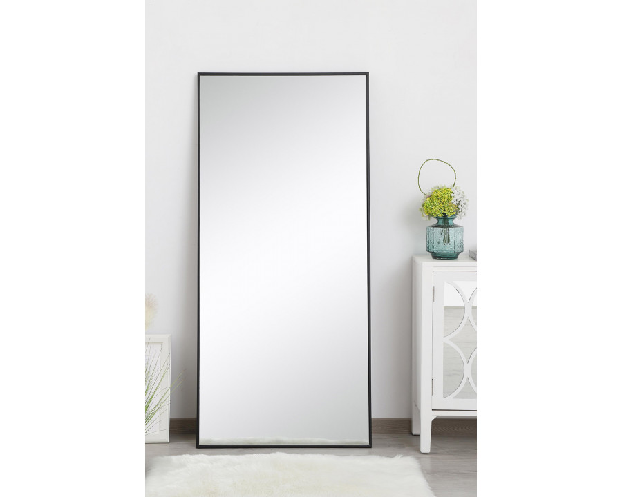 Elegant 30" Metal Frame Rectangle Mirror - Black (MR43060BK)