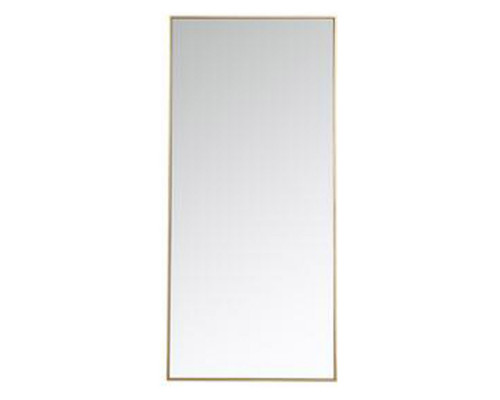 Elegant 30" Metal Frame Rectangle Mirror - Brass (MR43060BR)