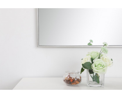 Elegant 30" Metal Frame Rectangle Mirror - Silver (MR43060S)