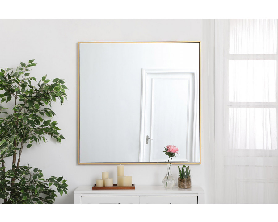 Elegant Wall Mirror - Brass, L 36" (MR43636BR)