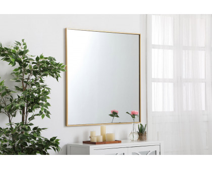 Elegant Wall Mirror - Brass, L 36" (MR43636BR)