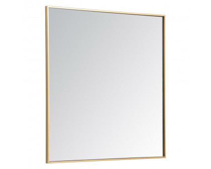 Elegant Wall Mirror - Brass, L 36" (MR43636BR)