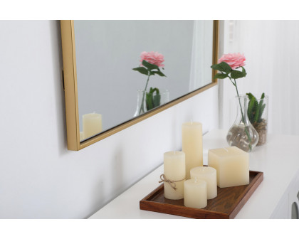 Elegant Wall Mirror - Brass, L 36" (MR43636BR)