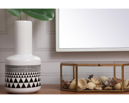 Elegant Wall Mirror - White, L 36" (MR43636WH)