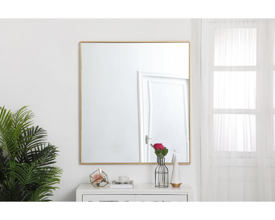 Elegant Wall Mirror - Brass, L 40" (MR43640BR)