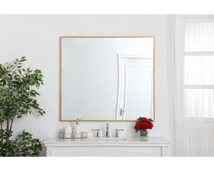 Elegant Wall Mirror - Brass, L 40" (MR43640BR)