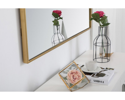 Elegant Wall Mirror - Brass, L 40" (MR43640BR)