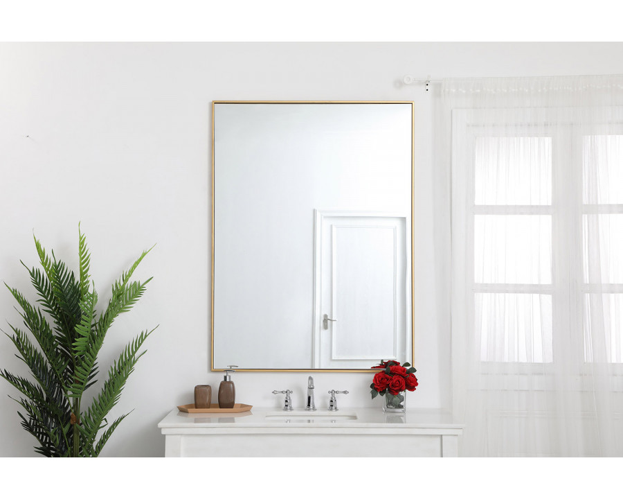 Elegant Wall Mirror - Brass, L 48" (MR43648BR)