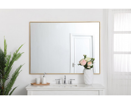 Elegant Wall Mirror - Brass, L 48" (MR43648BR)