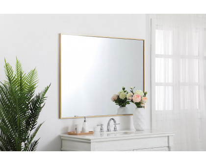 Elegant Wall Mirror - Brass, L 48" (MR43648BR)