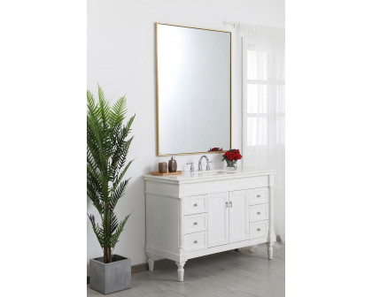 Elegant Wall Mirror - Brass, L 48" (MR43648BR)