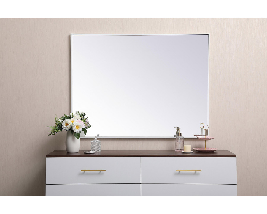 Elegant Wall Mirror - White, L 48" (MR43648WH)