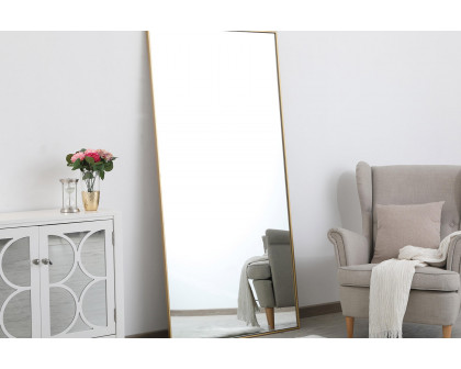 Elegant Wall Mirror - Brass, L 72" (MR43672BR)