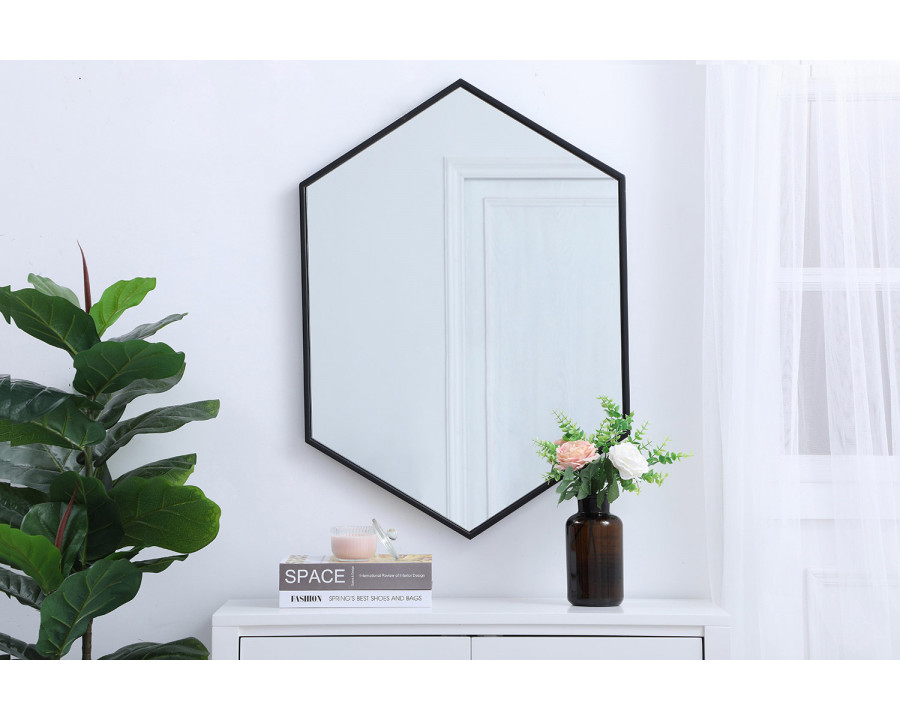 Elegant Wall Mirror - Black, L 24" (MR4424BK)