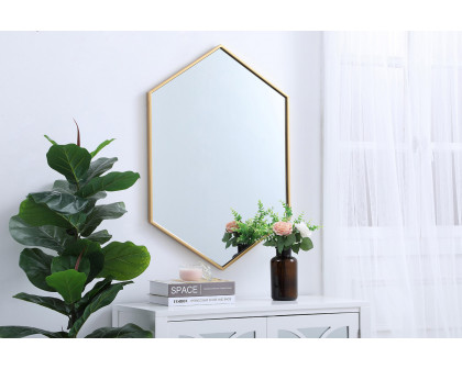 Elegant Wall Mirror - Brass, L 24" (MR4424BR)