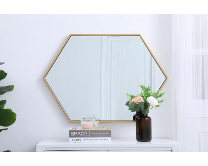 Elegant Wall Mirror - Brass, L 24" (MR4424BR)