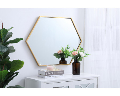 Elegant Wall Mirror - Brass, L 24" (MR4424BR)