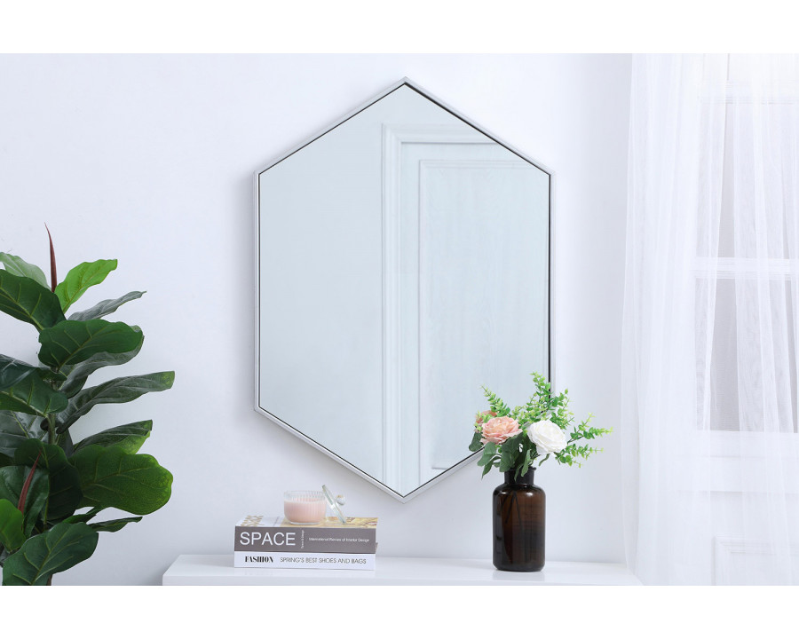 Elegant Wall Mirror - Silver, L 24" (MR4424S)