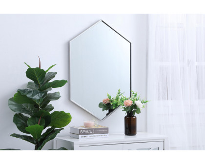 Elegant Wall Mirror - Silver, L 24" (MR4424S)