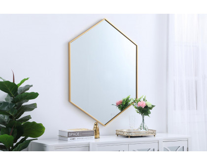 Elegant Wall Mirror - Brass, L 30" (MR4430BR)