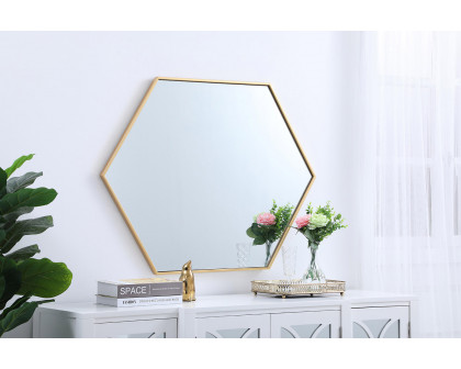 Elegant Wall Mirror - Brass, L 30" (MR4430BR)