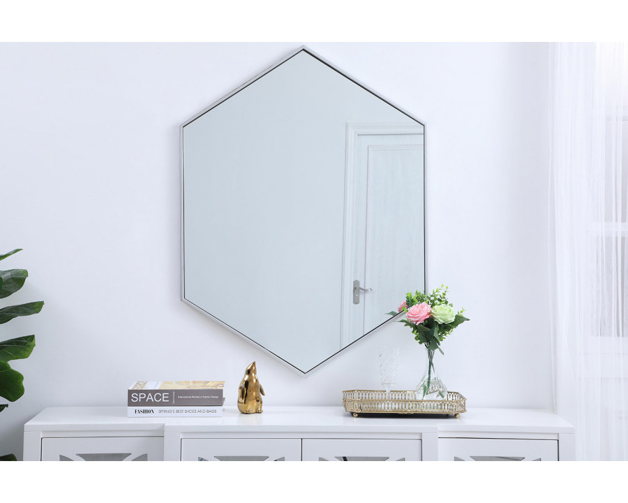 Elegant Wall Mirror - Silver, L 30" (MR4430S)