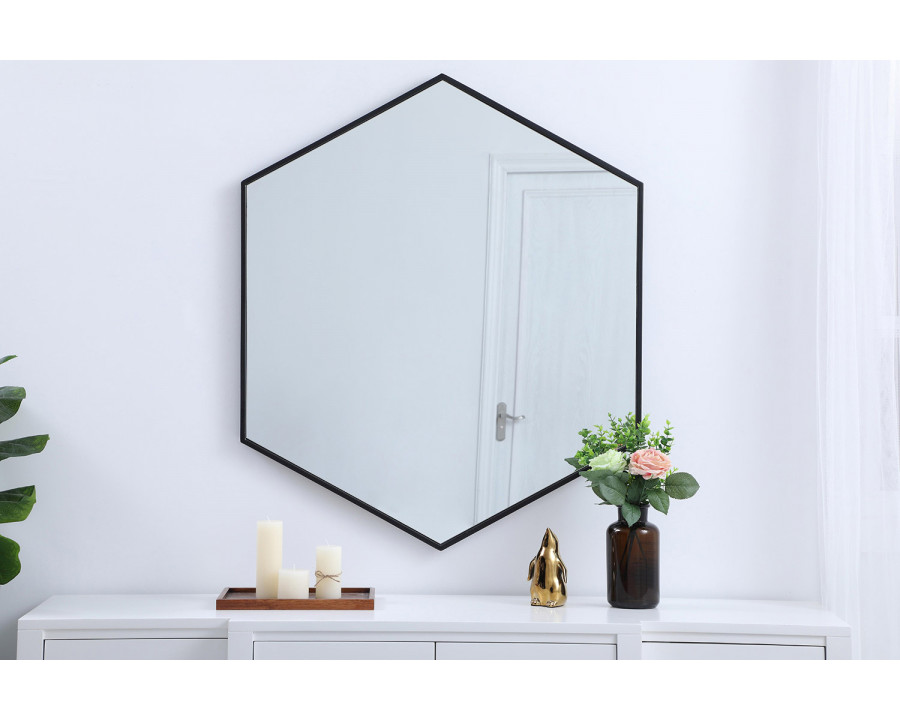 Elegant Wall Mirror - Black, L 38" (MR4538BK)