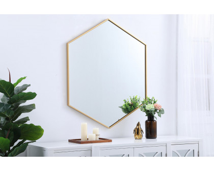 Elegant Wall Mirror - Brass, L 38" (MR4538BR)