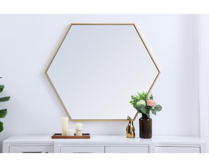 Elegant Wall Mirror - Brass, L 38" (MR4538BR)