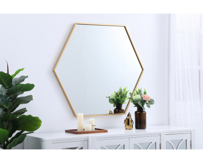 Elegant Wall Mirror - Brass, L 38" (MR4538BR)